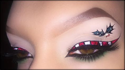 Candy Cane Eyeliner Christmas Makeup Tutorial Inspired