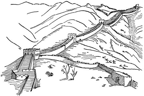 Great Wall Of China Easy Drawing Sketch Coloring Page My XXX Hot Girl