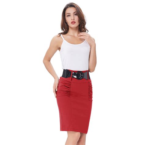 sexy pencil office high waist skirt with belt for women wanahavit