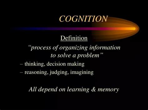 Ppt Cognition Powerpoint Presentation Free Download Id7050989