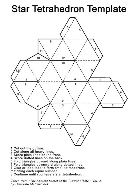 Star Tetrahedron Printout Template Geometric Origami