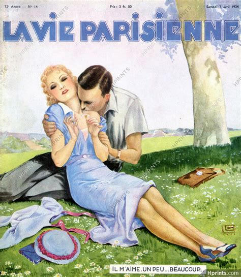 Georges Léonnec 1934 Lover Kiss — La Vie Parisienne