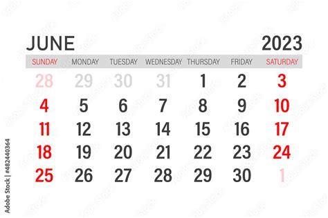 June 2023 Calendar Template Layout For June 2023 Printable Monthly