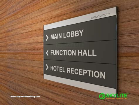 Hotel Elegant Directional Sign Skylite Advertising Studio Co Inc