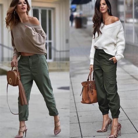tops to wear with cargo pants ladies long