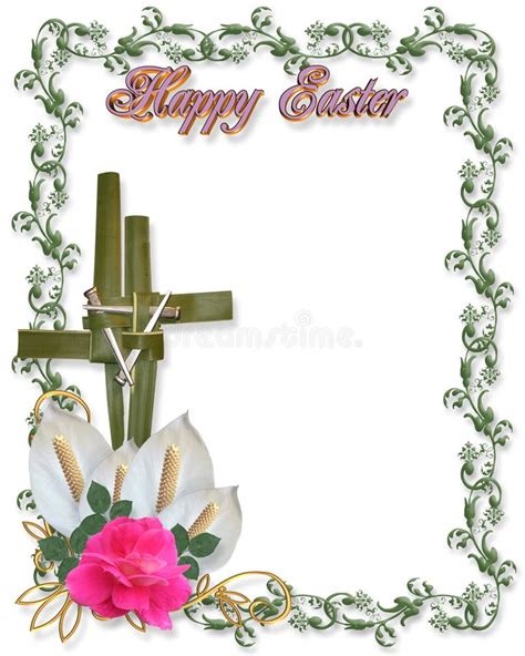 Easter Border Religious Cross Stock Illustration Illustration Of