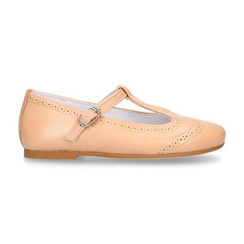 Girl T Strap Mary Jane Shoes In Extra Soft Leather With Double