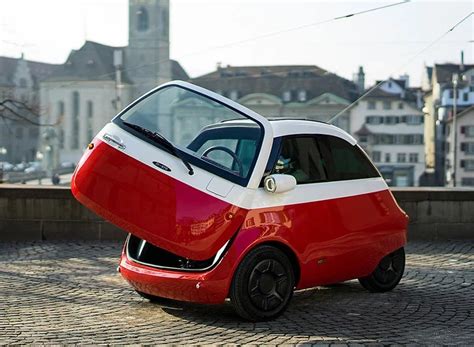 Microlino Tiny Electric Car With Front Hood Door For Easy Urban