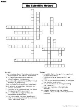 Word games to play with family and friends on game nights! Scientific Method Worksheet/ Crossword Puzzle by Science ...