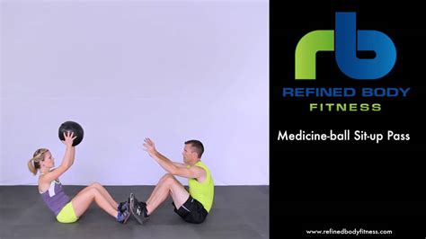 Medicine Ball Sit Up Pass Exercise Demonstration By Refined Body