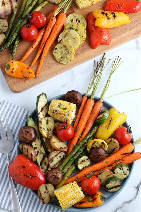 Grilled Vegetables Recipe Overhead Full Plate And Board Can Be Pin 1200