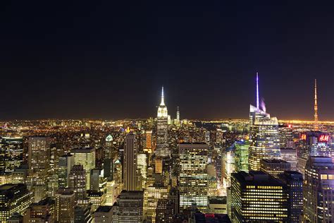 Night View Empire State Building Manhattan New York City Photograph