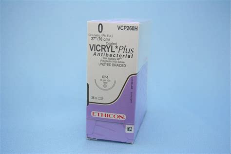 Ethicon Suture Vcp260h 0 Vicryl Plus Antibacterial Undyed 27 Ct 1