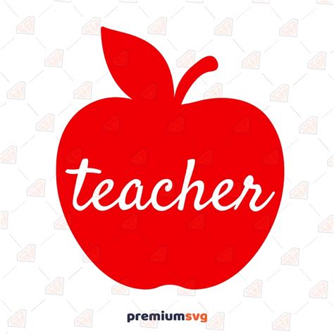 Red Apple Teacher Svg File Teacher Svg Instant Download Premiumsvg