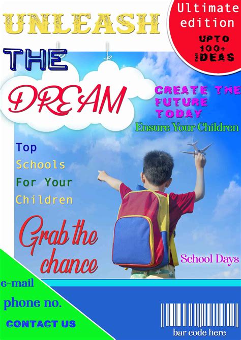 School Magazine Cover Page Design