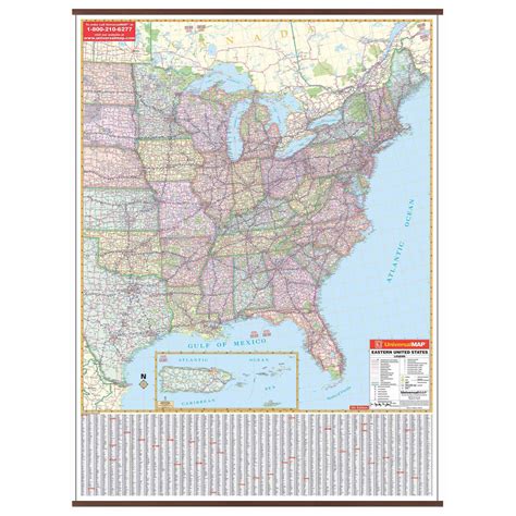 Us Eastern Wall Map Shop United States Wall Maps