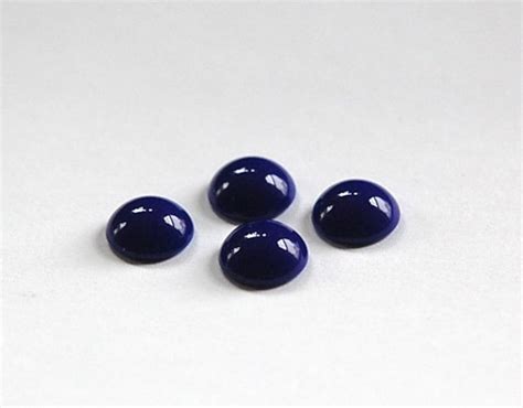 Vintage Opaque Navy Blue Glass Domed Cabochons 9mm 6 Cab702v Etsy