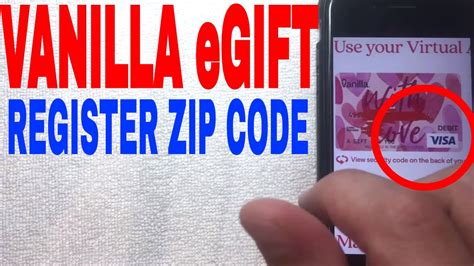 How To Register Zip Code With Vanilla Visa EGift Virtual Card YouTube