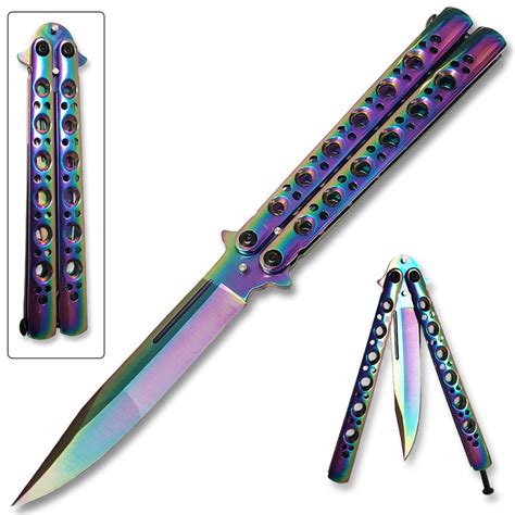 Balisong Rainbow Butterfly Knife Edge Import