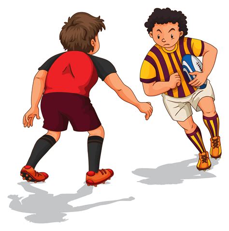 Playing Rugby Cartoon