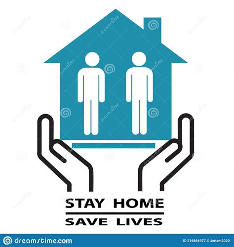 Stay At Home Save Lives Social Distancing Concept Hands Gesture Form