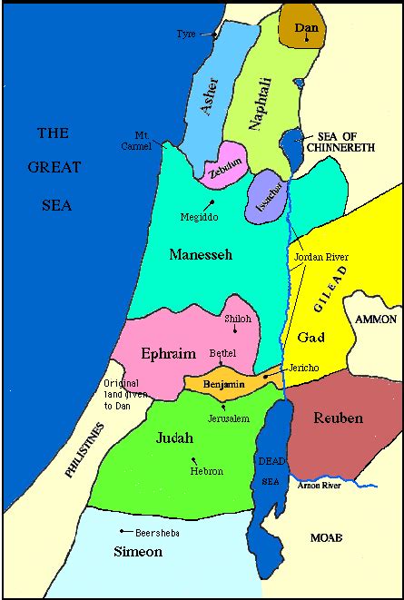 Tribes Of Ancient Israel Map