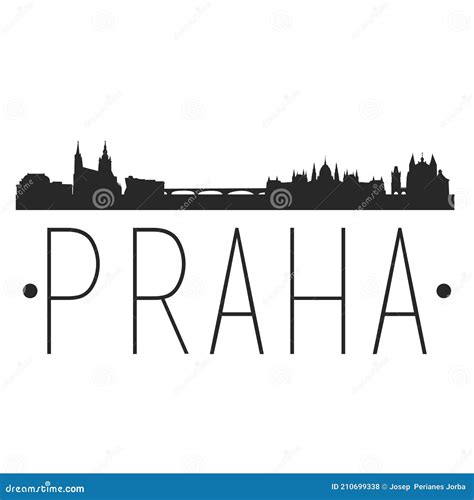 Prague Czech Republic City Skyline Silhouette City Design Vector