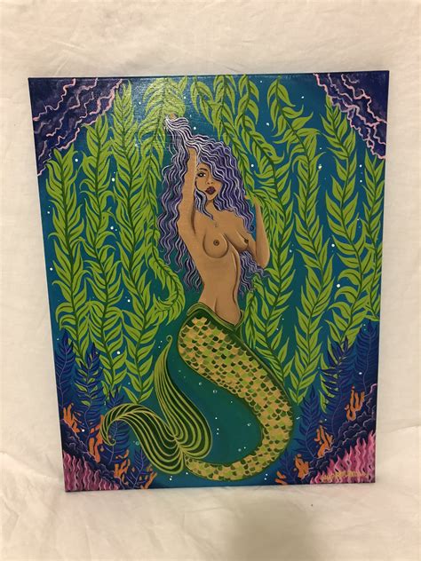 Mermaidia Acrylic On Canvas 18x24 By Chrystal Padro Chrystals