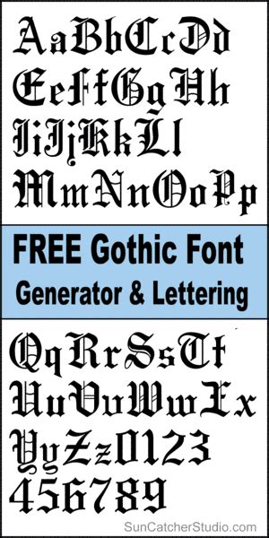 Old English Font Gothic Font Generator And Letters Diy Projects