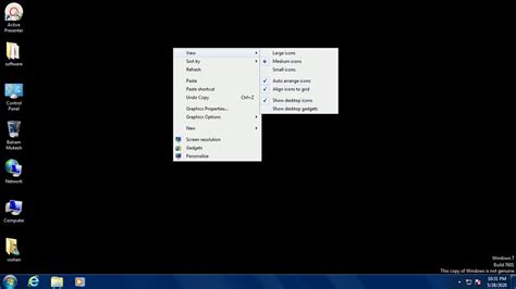 Windows 7 Show Desktop Icons Hide Iconsresize Icons Restore And Sort
