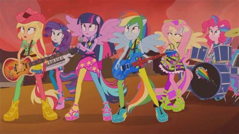 My Little Pony Rainbow Rocks Musical Battle Scene Hd Youtube