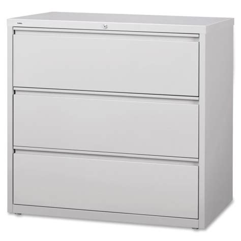 The convenience of casters is ideal for employees who regularly file documents, allowing them the option to pull the cabinet near them while. Lorell 3-Drawer Light Gray Lateral Files - LLR88032 ...