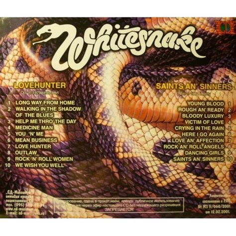 Lovehunter Saints An Sinners By Whitesnake Cd With Techtone11 Ref