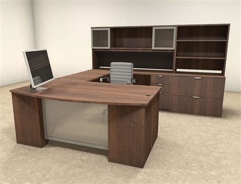 6pc U Shaped Modern Contemporary Executive Office Desk Set Of Con U39