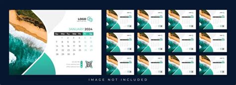 Premium Vector Desk Calendar Design Template 2024