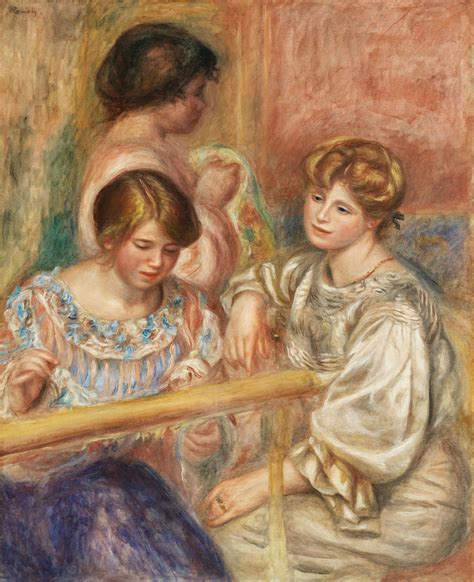 Les Brodeuses By Pierreauguste Renoir Free Public Domain Illustration