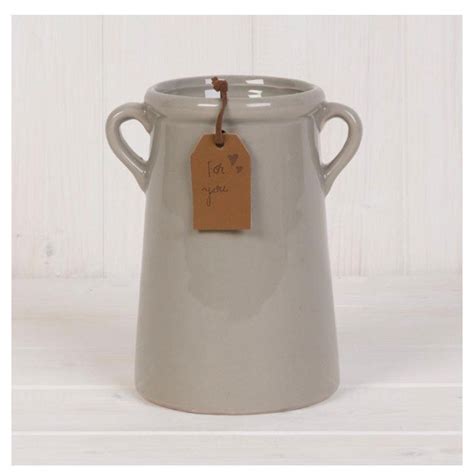 Grey Ceramic Vase With Handles 14cm Etsy