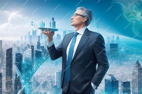 Premium AI Image | Future Ready Entrepreneur in Networked City Adapting