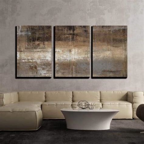 Wall26 Grey And Brown Abstract Painting Canvas Wall Art 24x36x3