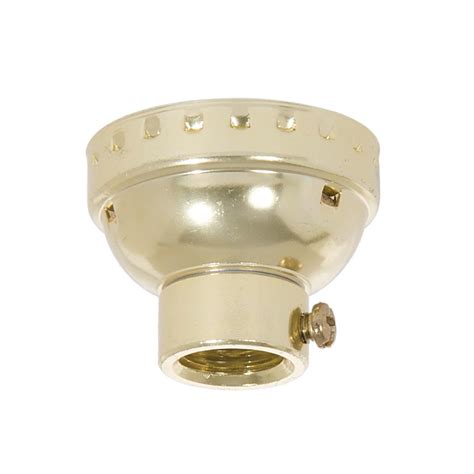 Aluminum E 26 Lamp Socket Cap With Set Screw 1 4 Ip Brass Plated 40299sg Bandp Lamp Supply