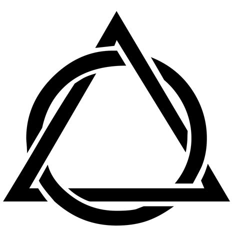 The Triangle Logo Is Shown In Black And White With An Inverted