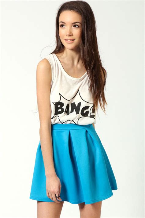 Skater Skirt Outfit Blue Skater Skirt Skirt Outfits Dress Skirt Mini Dress Skater Skirts