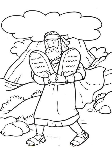 Printable 10 Commandments Coloring Page - Moses Printable Coloring