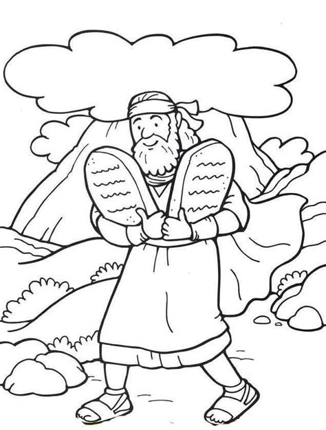 Moses And The 10 Commandments Coloring Pages Coloring Home