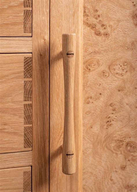 Handle In Oak With Bog Oak Wedges Wooden Handles Door Furniture