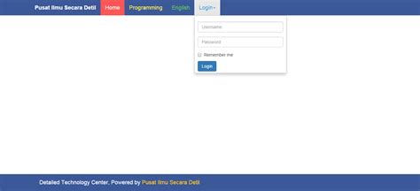 Example Of Dropdown Login Form In Navbar Bootstrap