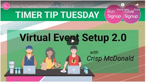Runsignup Virtual Setup 20 Timer Tip Tuesday Webinar Recap Runsignup