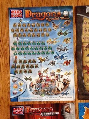 Rare Mega Bloks Dragons Krystal Wars Ice And Fire Metal Ages Posters