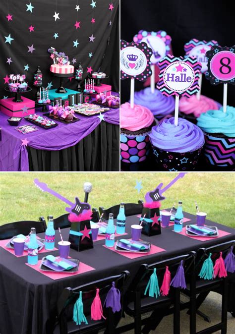 Kara's Party Ideas Girly Rock Star Dance Pink Birthday Party Planning