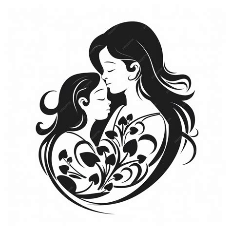 Premium Photo Gaias Embrace A Dynamic Black And White Vector Stencil